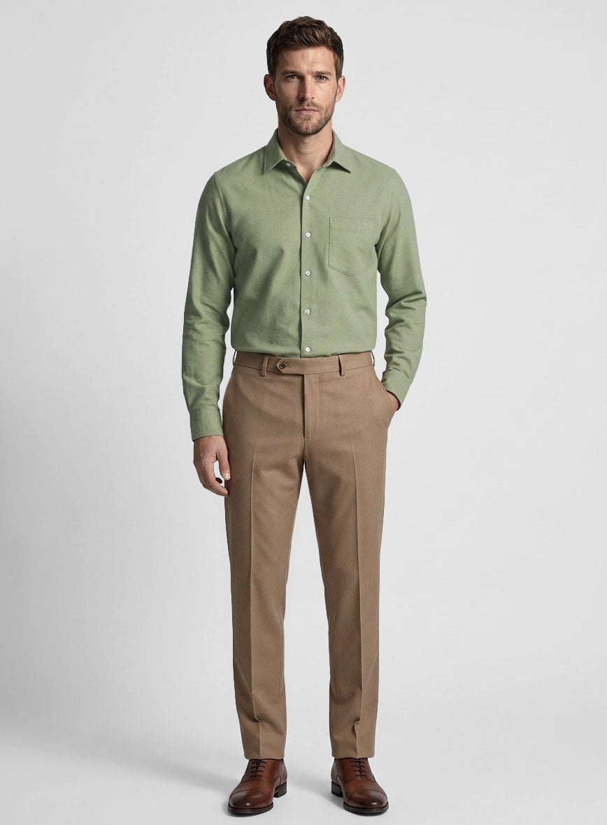 Basil Dust Stretch Poplene Shirt - StudioSuits