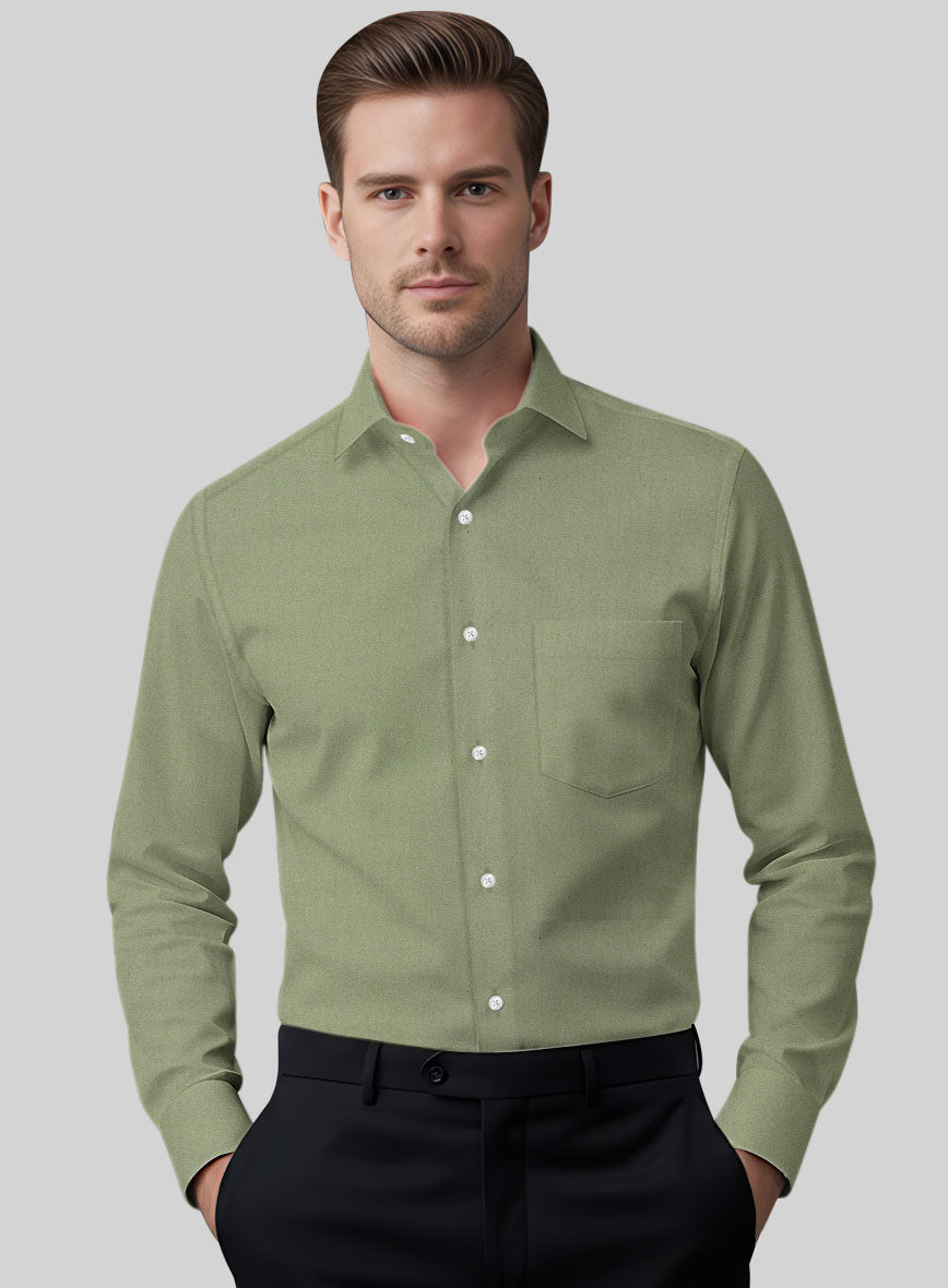 Basil Dust Stretch Poplene Shirt - StudioSuits
