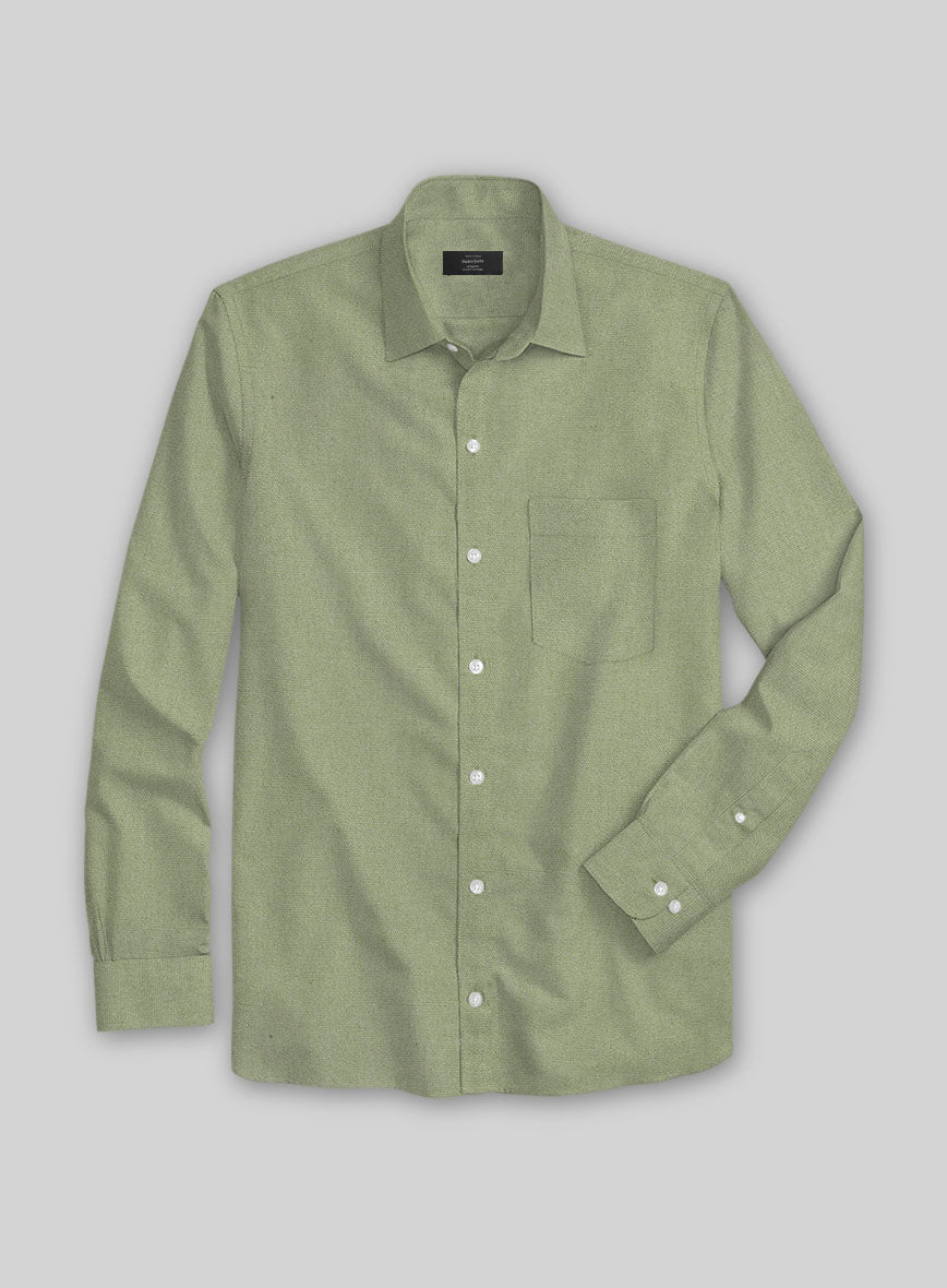 Basil Dust Stretch Poplene Shirt - StudioSuits