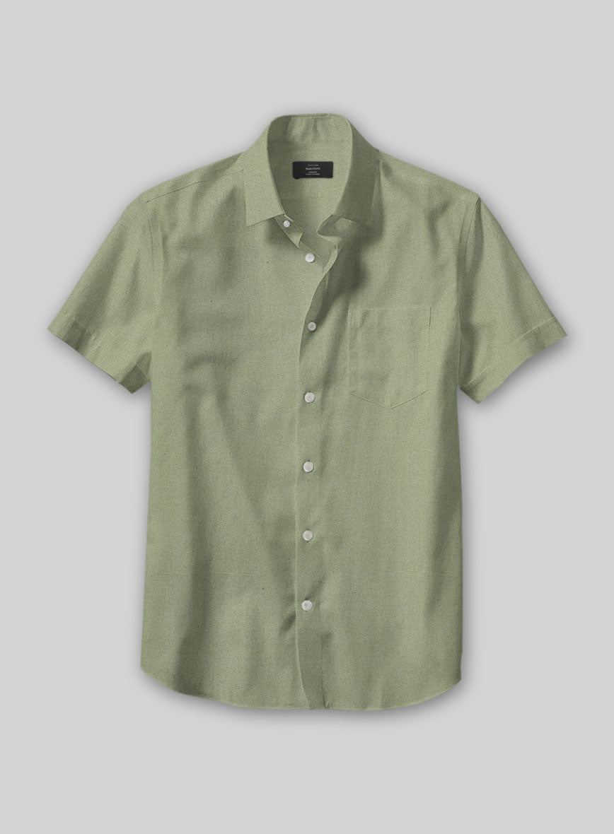 Basil Dust Stretch Poplene Shirt - StudioSuits