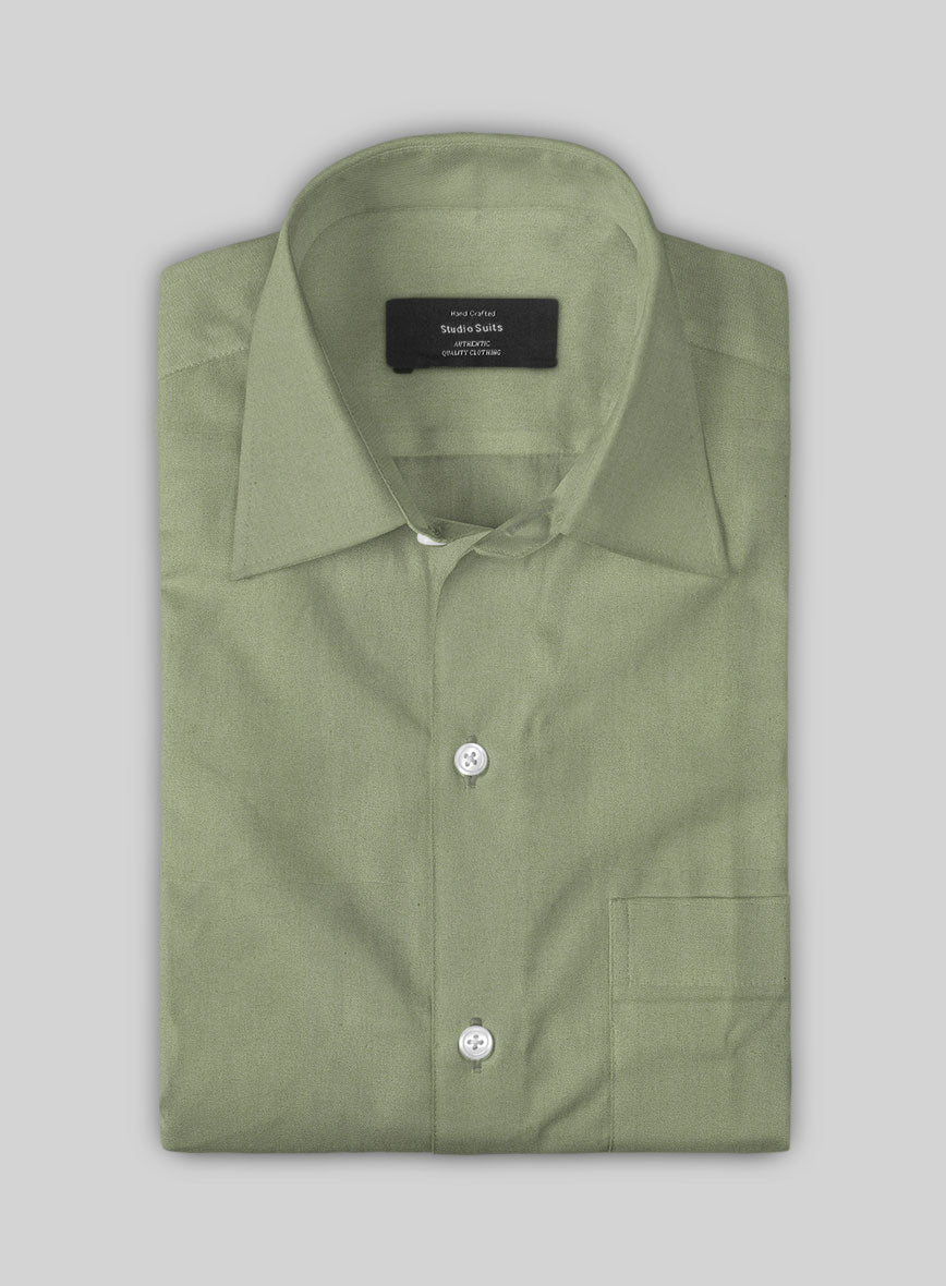 Basil Dust Stretch Poplene Shirt - StudioSuits