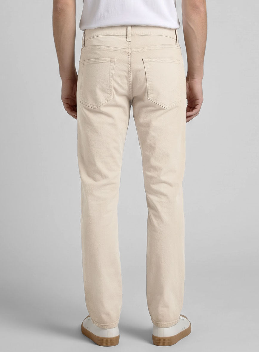Beige Stretch Chino Jeans - StudioSuits