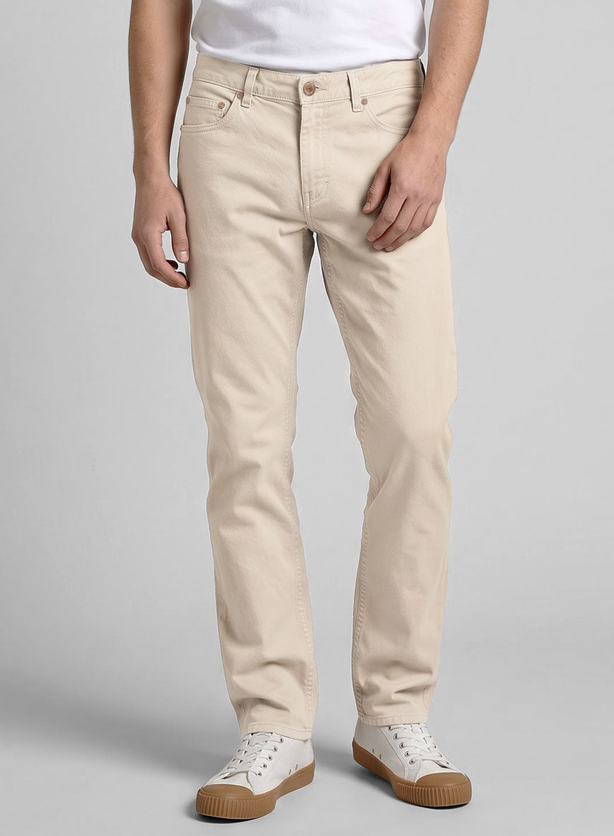 Beige Stretch Chino Jeans - StudioSuits