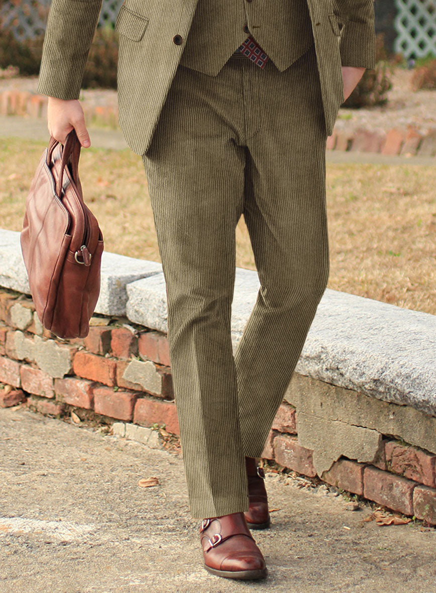 Dark Beige Corduroy Pants - StudioSuits