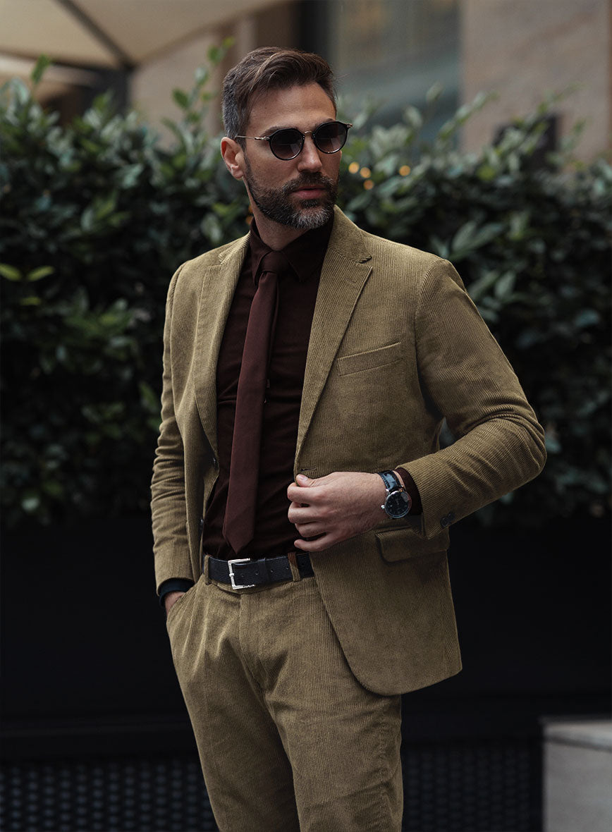 Dark Beige Corduroy Jacket - StudioSuits