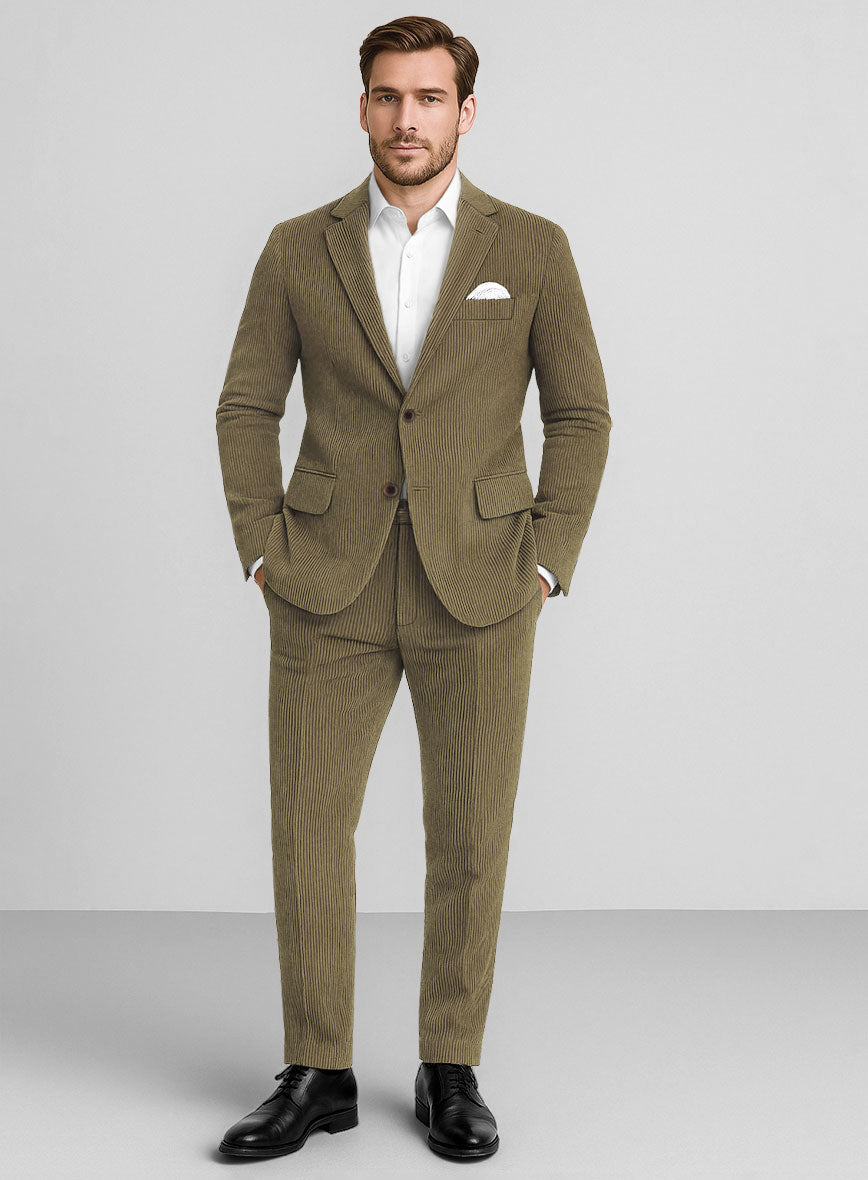Dark Beige Corduroy Suit - StudioSuits