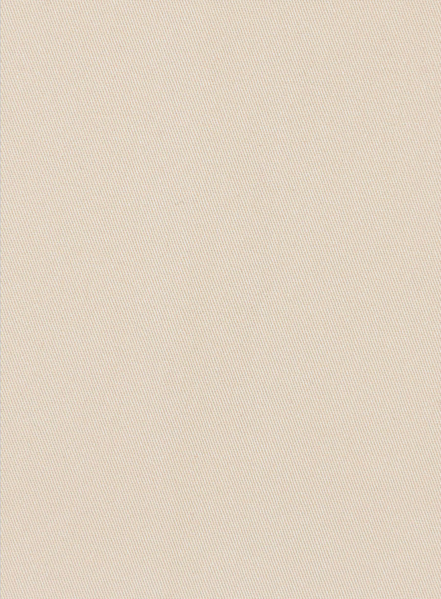 Beige Cotton Power Stretch Chino Pants - StudioSuits