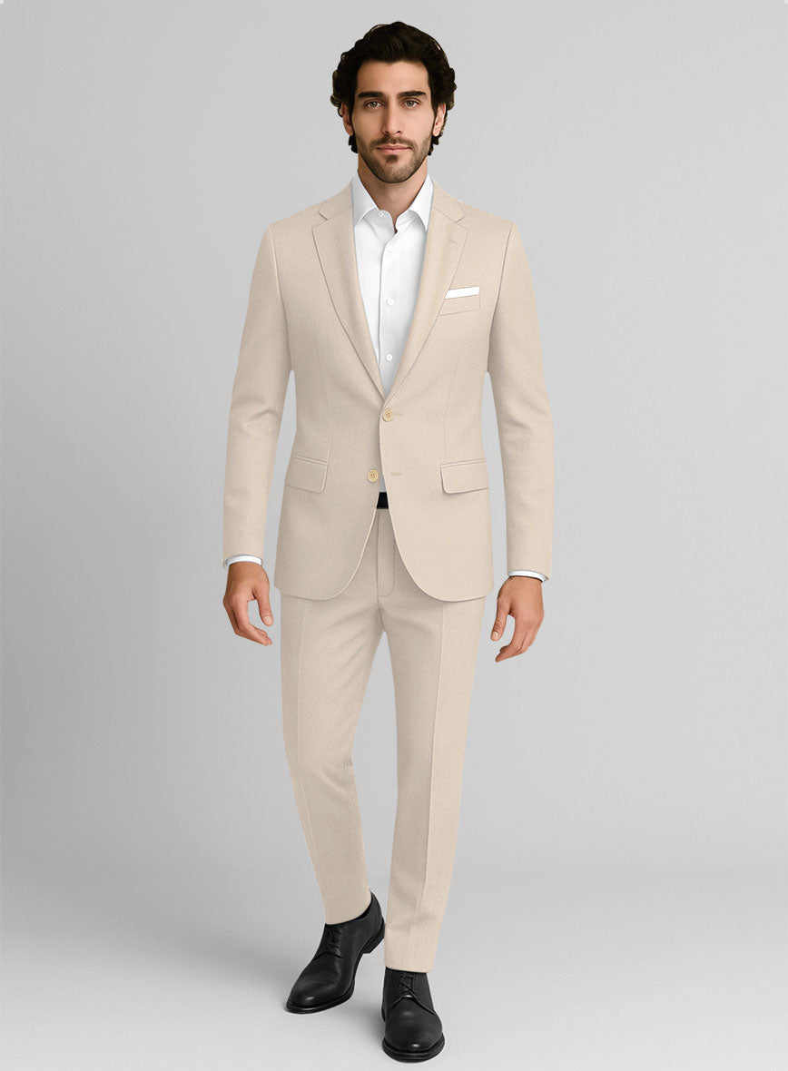 Beige Cotton Power Stretch Chino Suit - StudioSuits