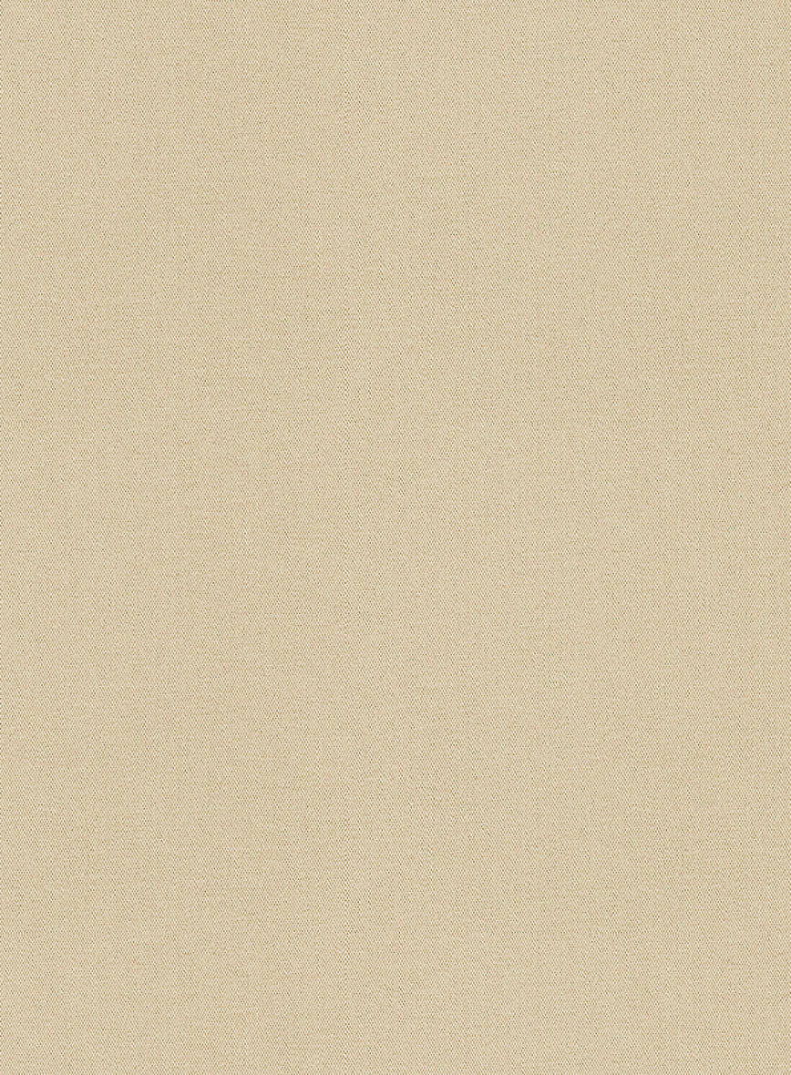 Beige Feather Cotton Canvas Stretch Pants - StudioSuits