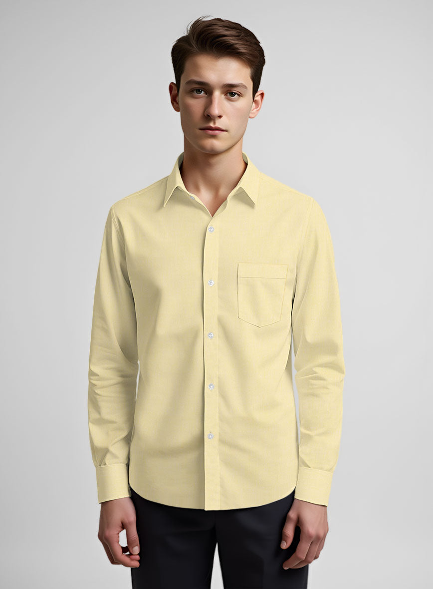 Beige Luxury Twill Shirt - StudioSuits