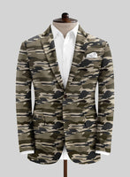 Beige Stretch Camo Suit - StudioSuits