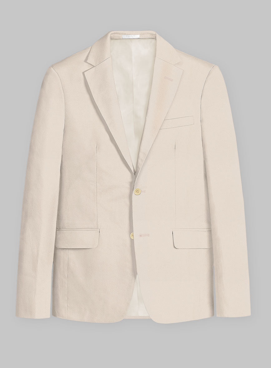 Beige Stretch Chino Jacket - StudioSuits