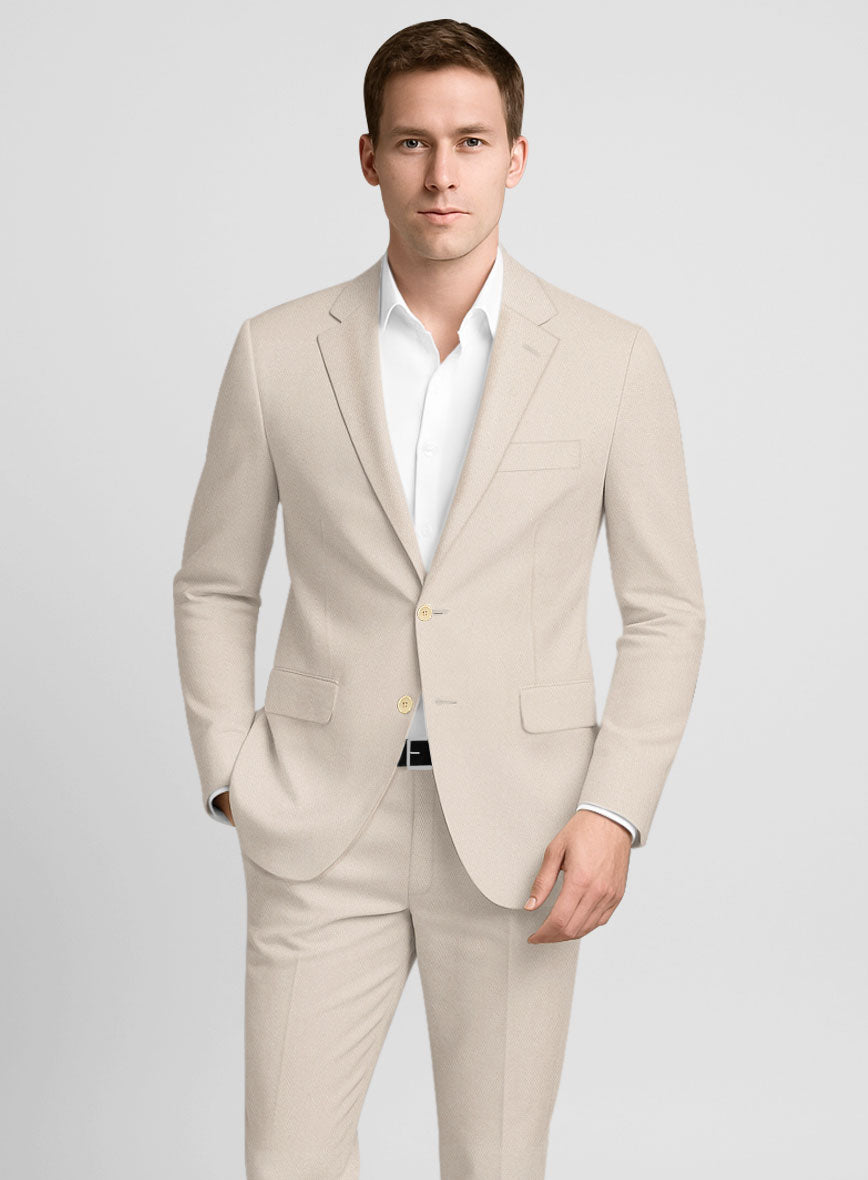 Beige Stretch Chino Jacket - StudioSuits