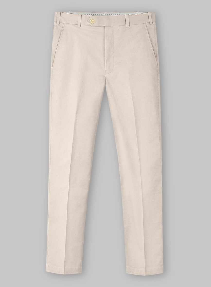 Beige Stretch Chino Pants - StudioSuits