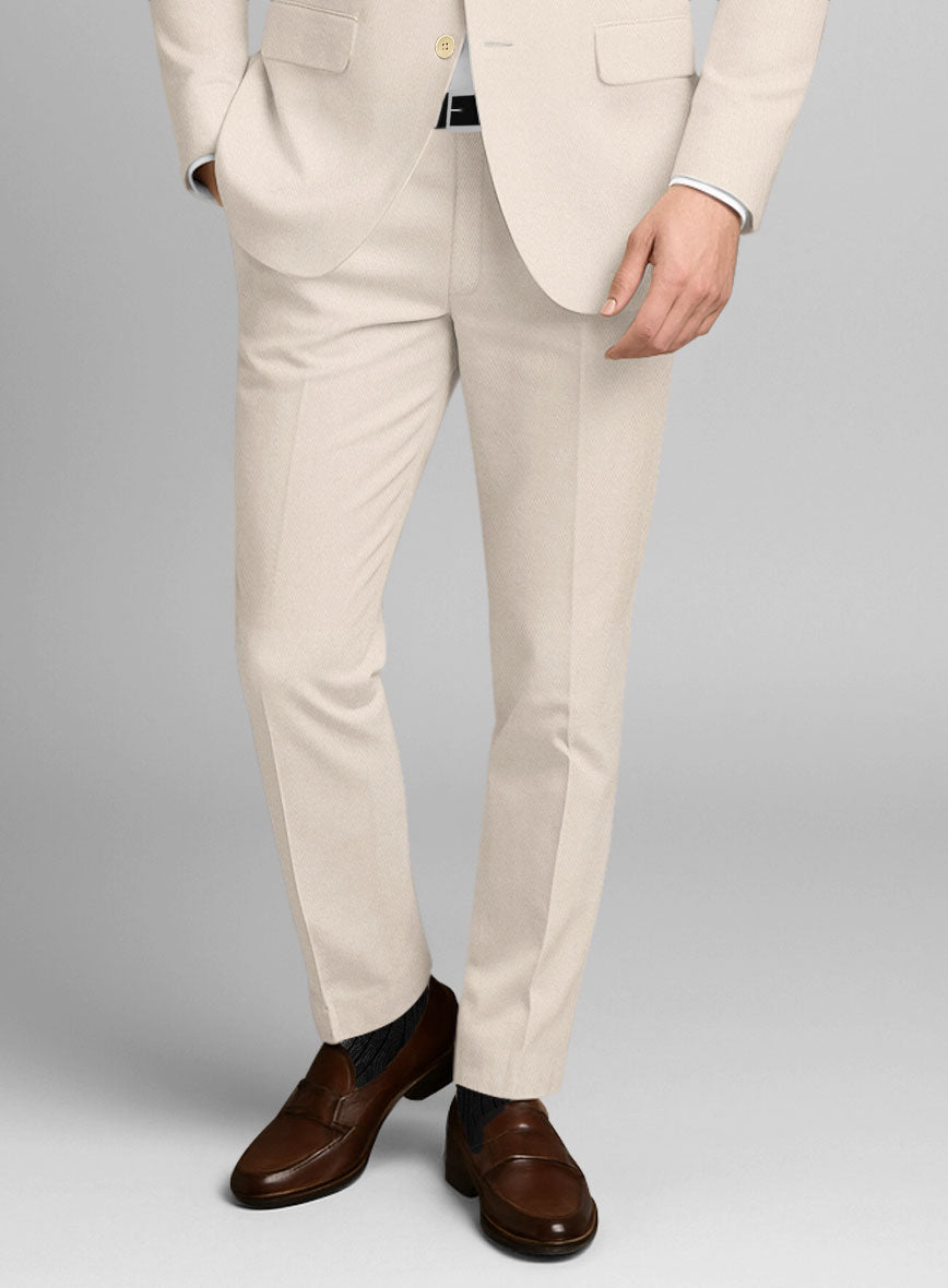 Beige Stretch Chino Pants - StudioSuits