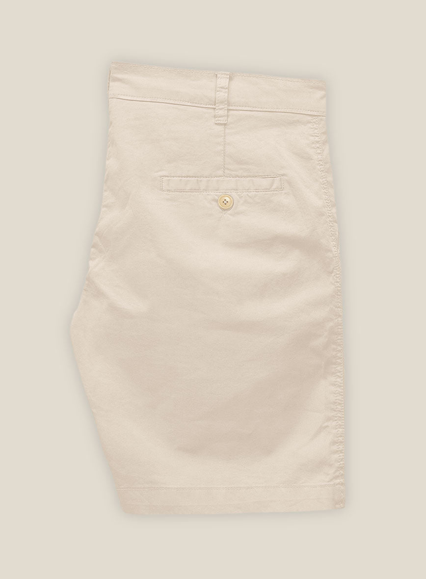 Beige Stretch Chino Shorts - StudioSuits