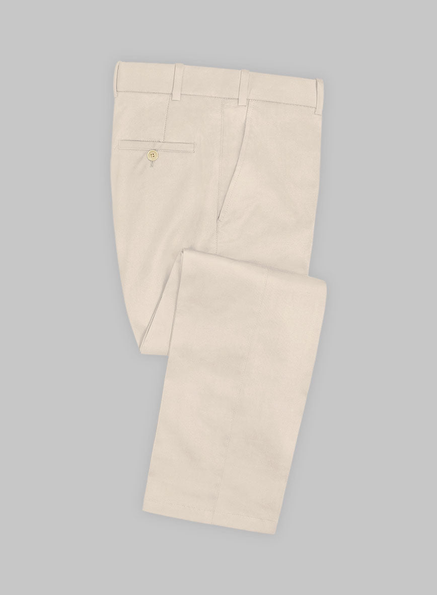 Beige Stretch Chino Pants - StudioSuits