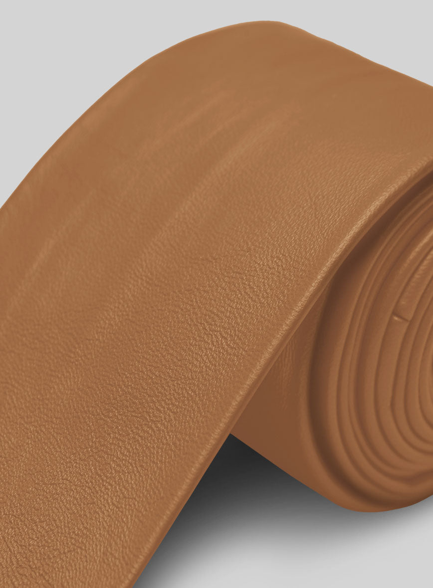 Bella Brown Lambskin Leather Tie - StudioSuits