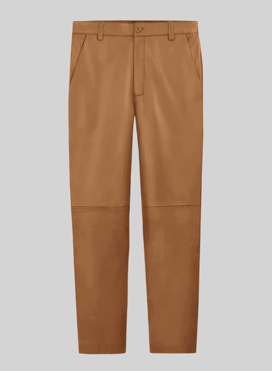 Bella Brown Leather Trousers - StudioSuits