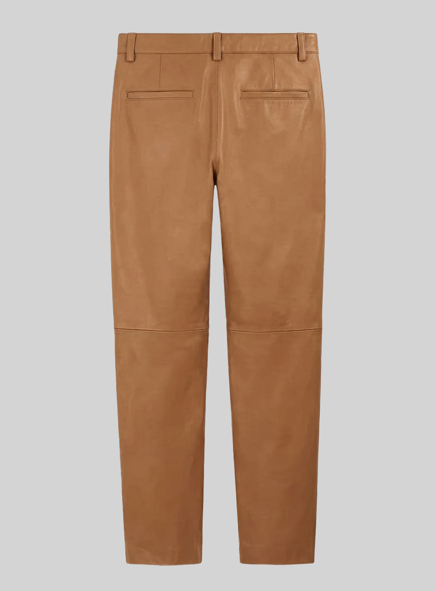 Bella Brown Leather Trousers - StudioSuits