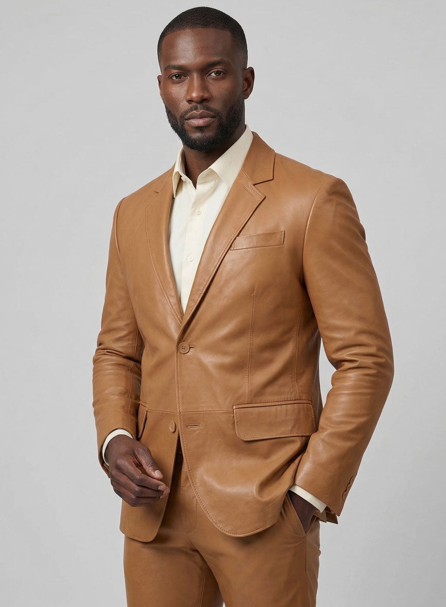 Bella Brown Leather Suit - StudioSuits