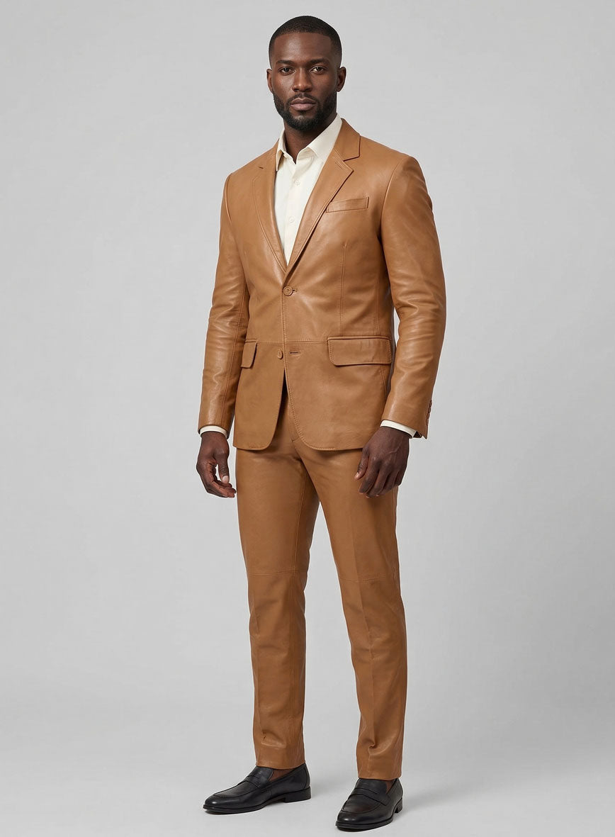 Bella Brown Leather Suit - StudioSuits