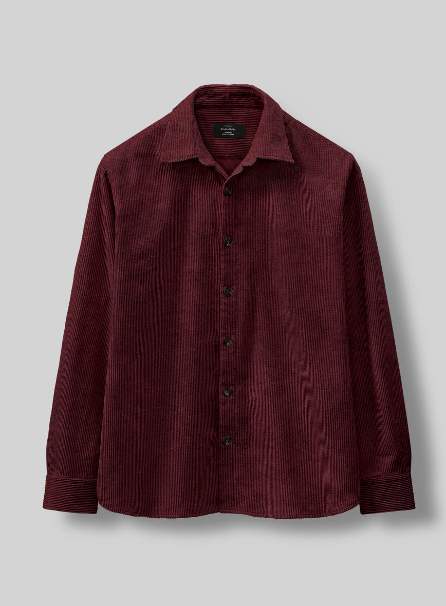 Berry Wine Corduroy Shirt - StudioSuits