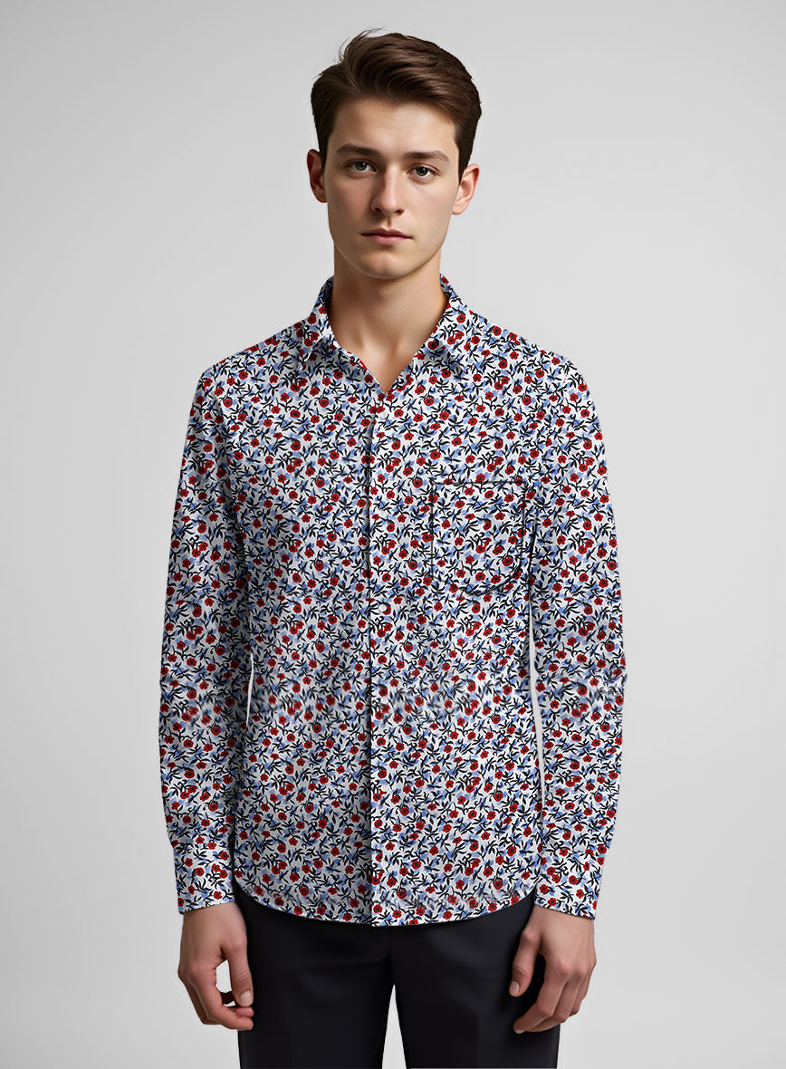 Berry Petal Cotton Shirt - StudioSuits