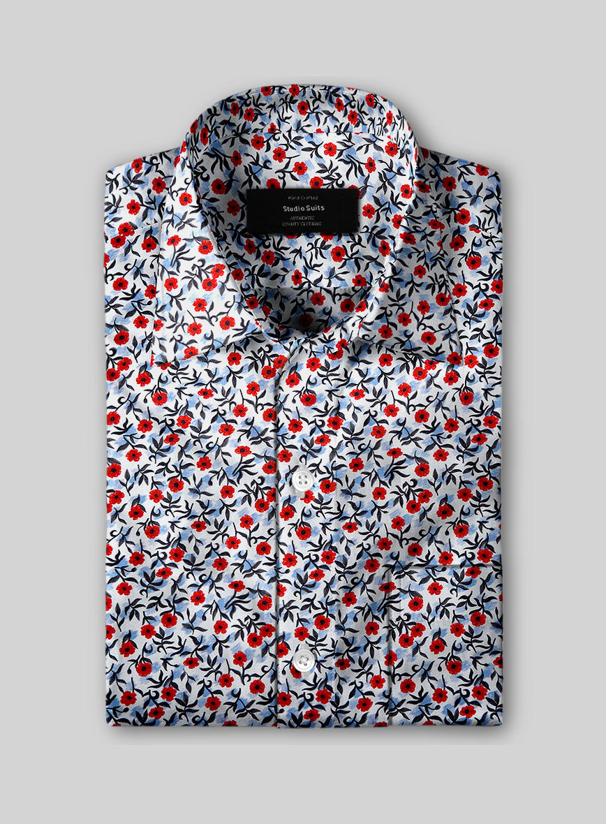 Berry Petal Cotton Shirt - StudioSuits