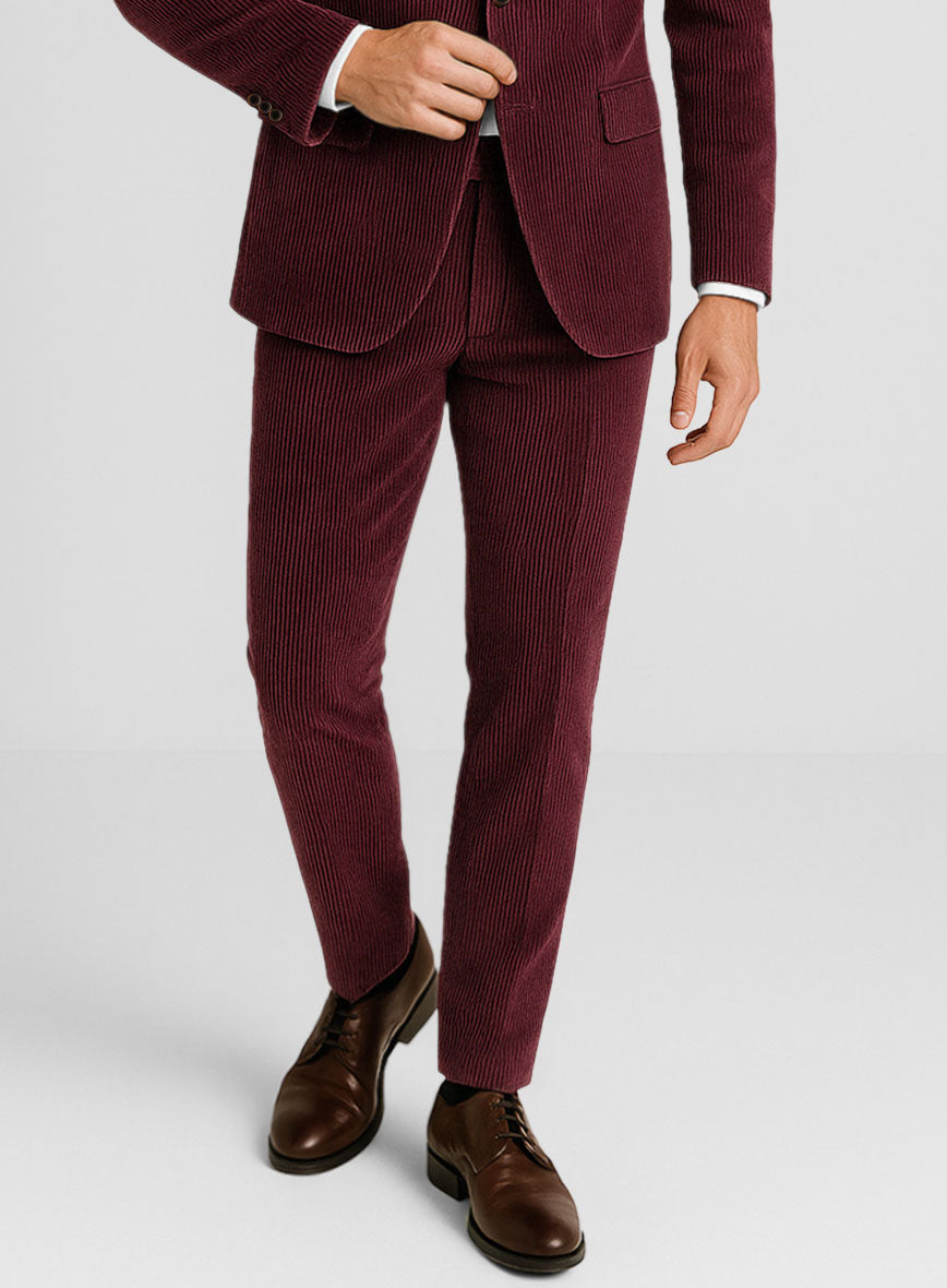 Berry Wine Corduroy Pants - StudioSuits