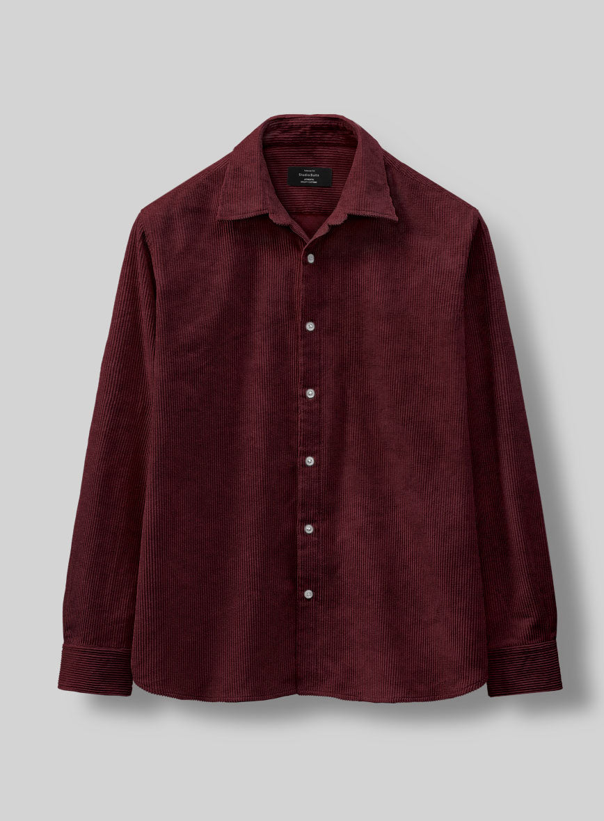 Berry Wine Corduroy Shirt - StudioSuits