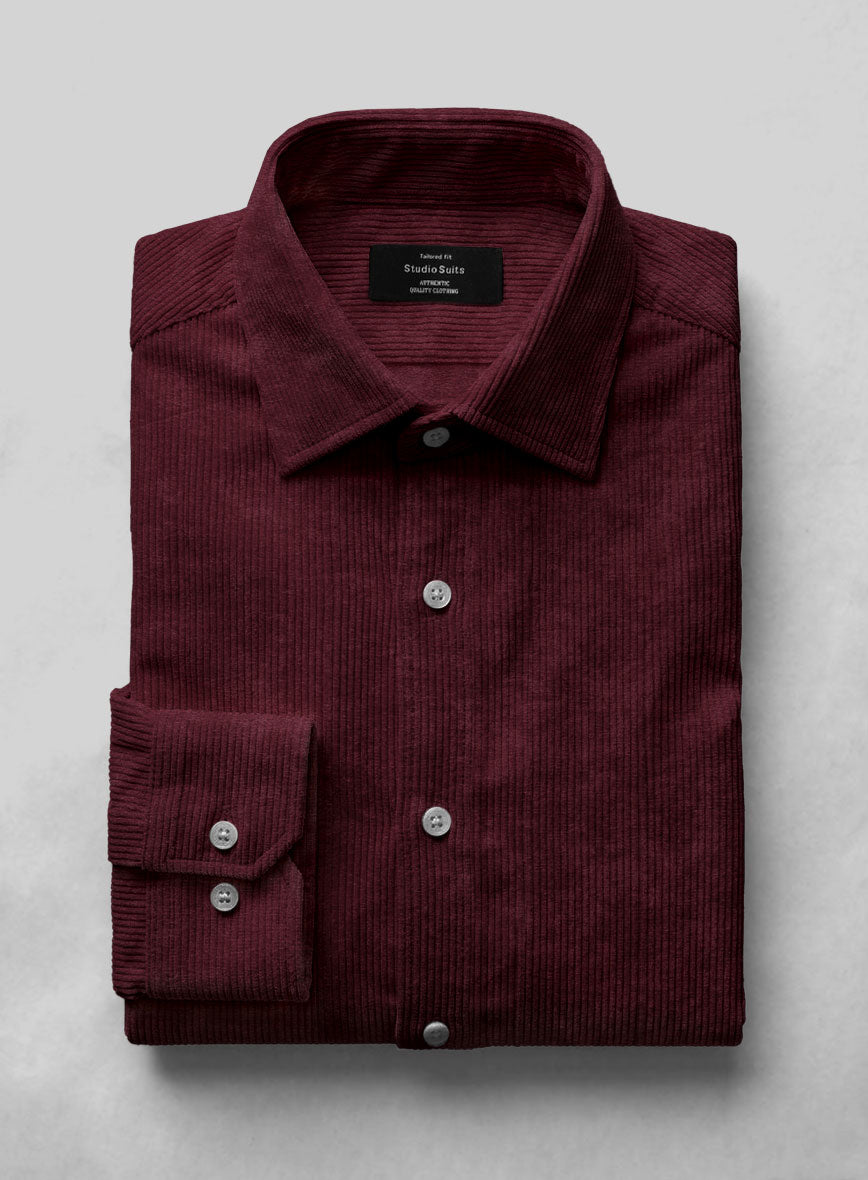Berry Wine Corduroy Shirt - StudioSuits