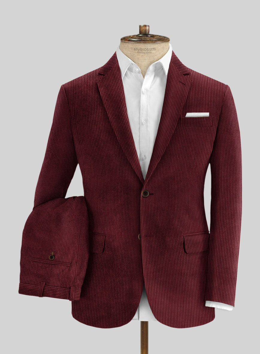 Berry Wine Corduroy Suit - StudioSuits
