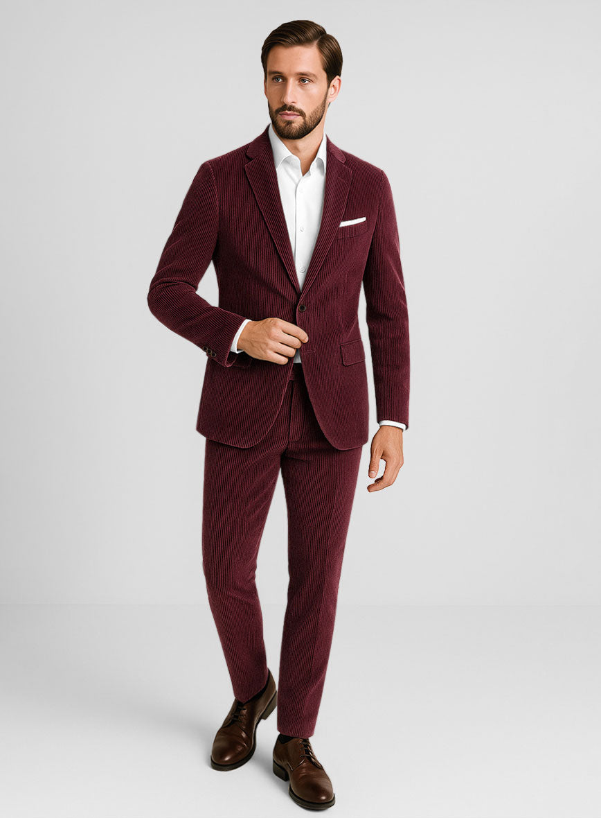 Berry Wine Corduroy Suit - StudioSuits