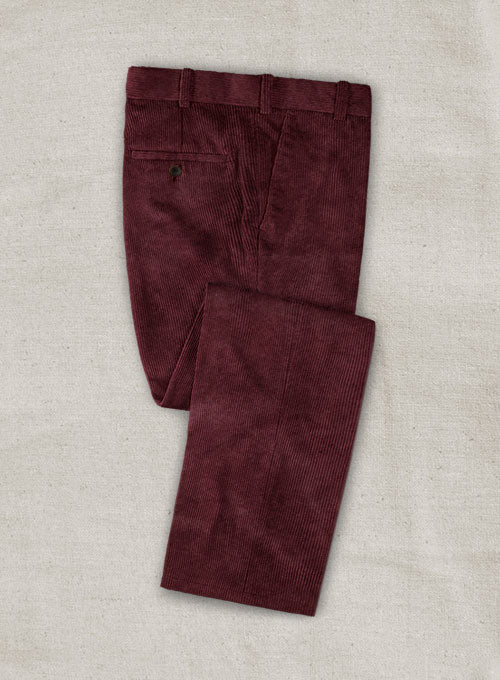 Berry Wine Corduroy Pants - StudioSuits