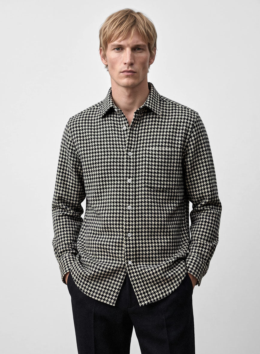 Big Houndstooth BW Tweed Shirt - StudioSuits