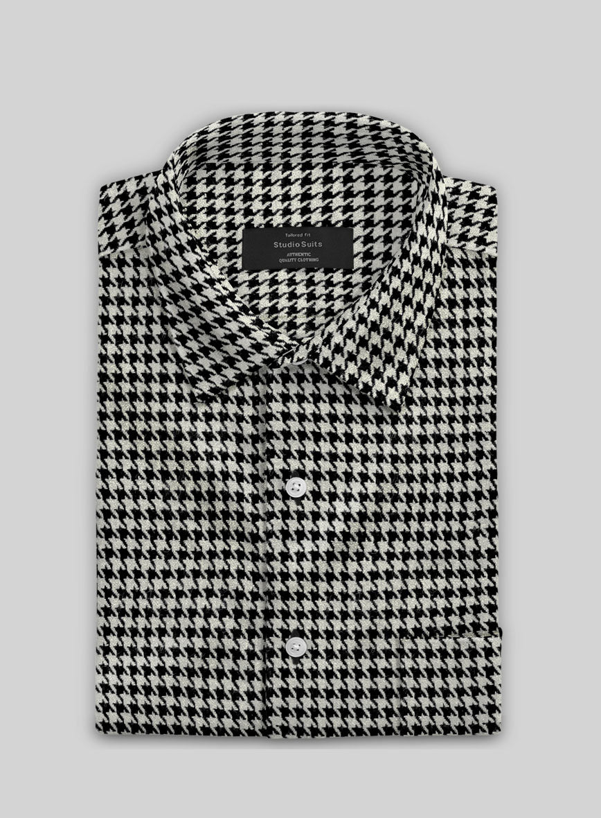 Big Houndstooth BW Tweed Shirt - StudioSuits
