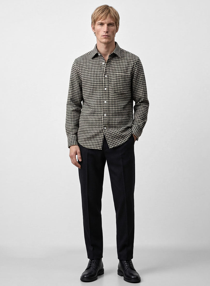 Big Houndstooth BW Tweed Shirt - StudioSuits