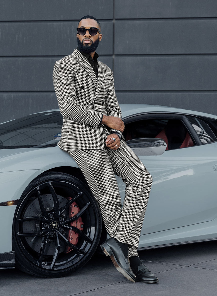 Big Houndstooth BW Tweed Suit