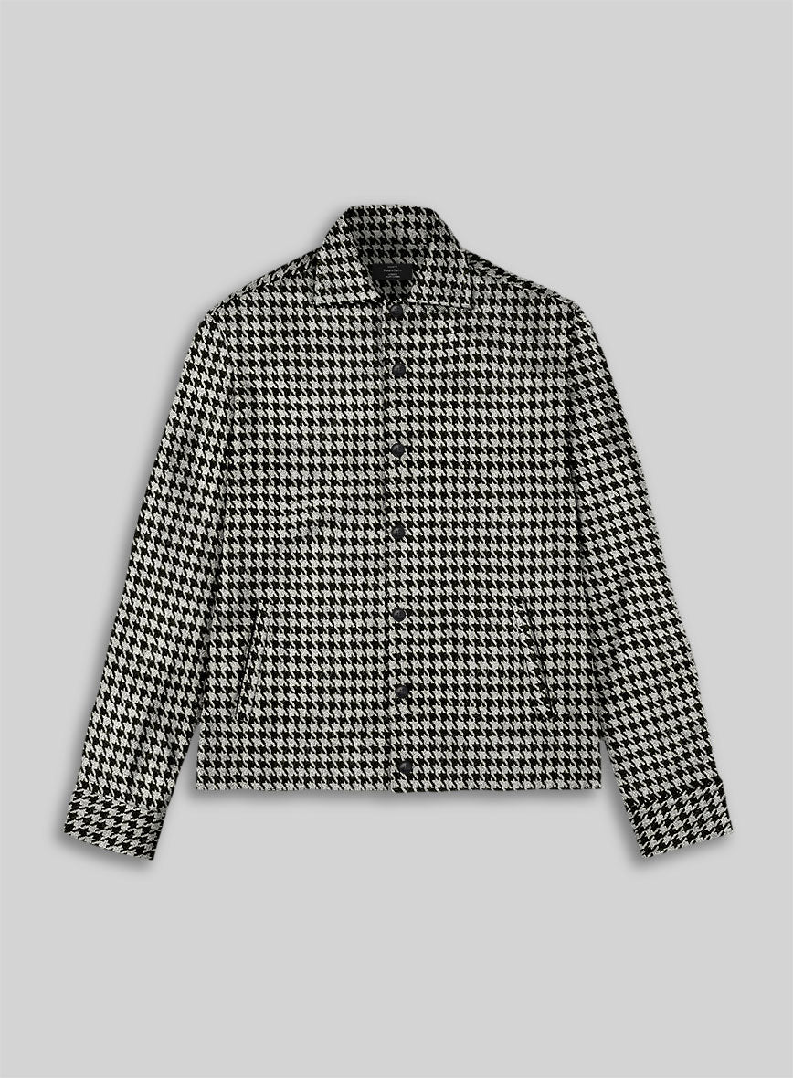 Trucker Big Houndstooth BW Tweed Shirt - StudioSuits