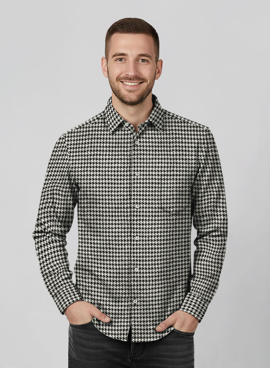 Big Houndstooth BW Tweed Shirt - StudioSuits