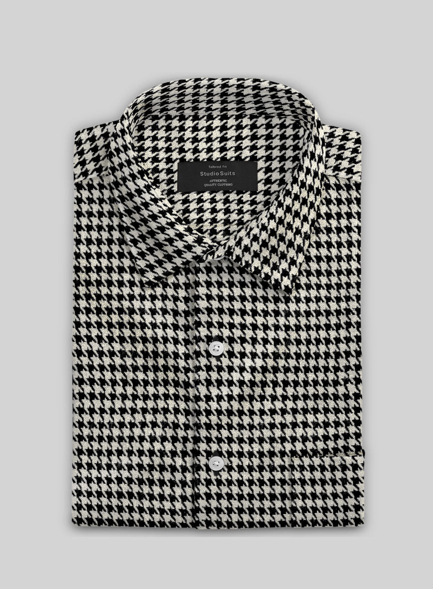 Big Houndstooth BW Tweed Shirt - StudioSuits