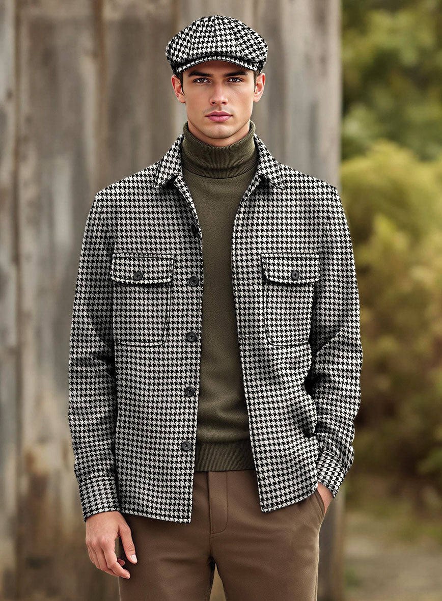 Nomad Big Houndstooth BW Tweed Shirt - StudioSuits