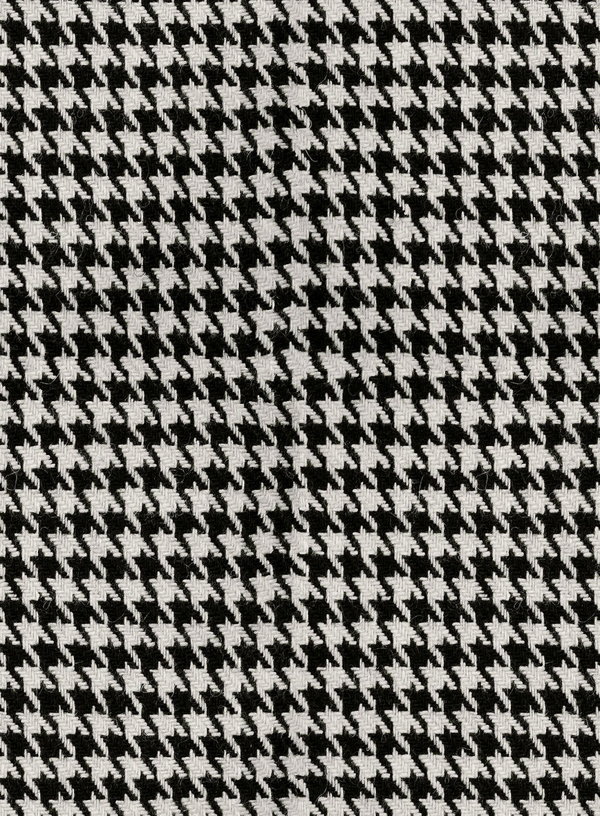 Big Houndstooth BW Tweed Pea Coat - StudioSuits