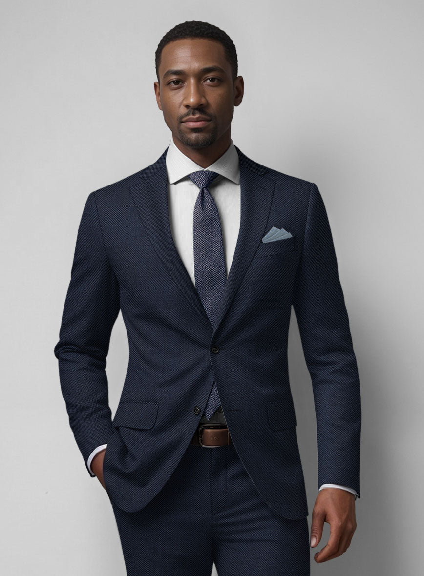 Birdseye Wool Blue Jacket - StudioSuits