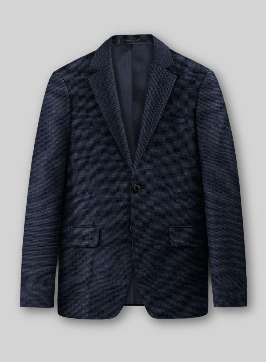 Birdseye Wool Blue Jacket - StudioSuits