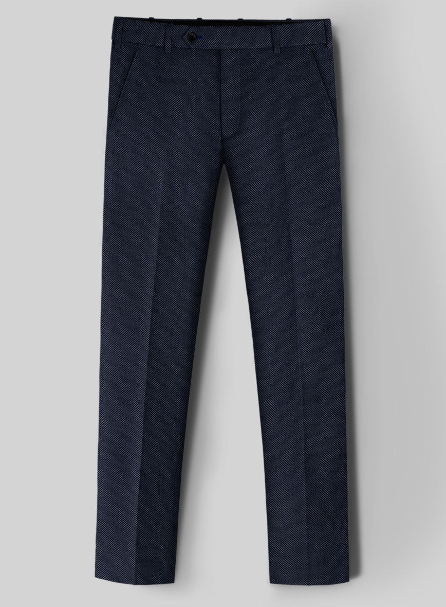 Birdseye Wool Blue Pants - StudioSuits