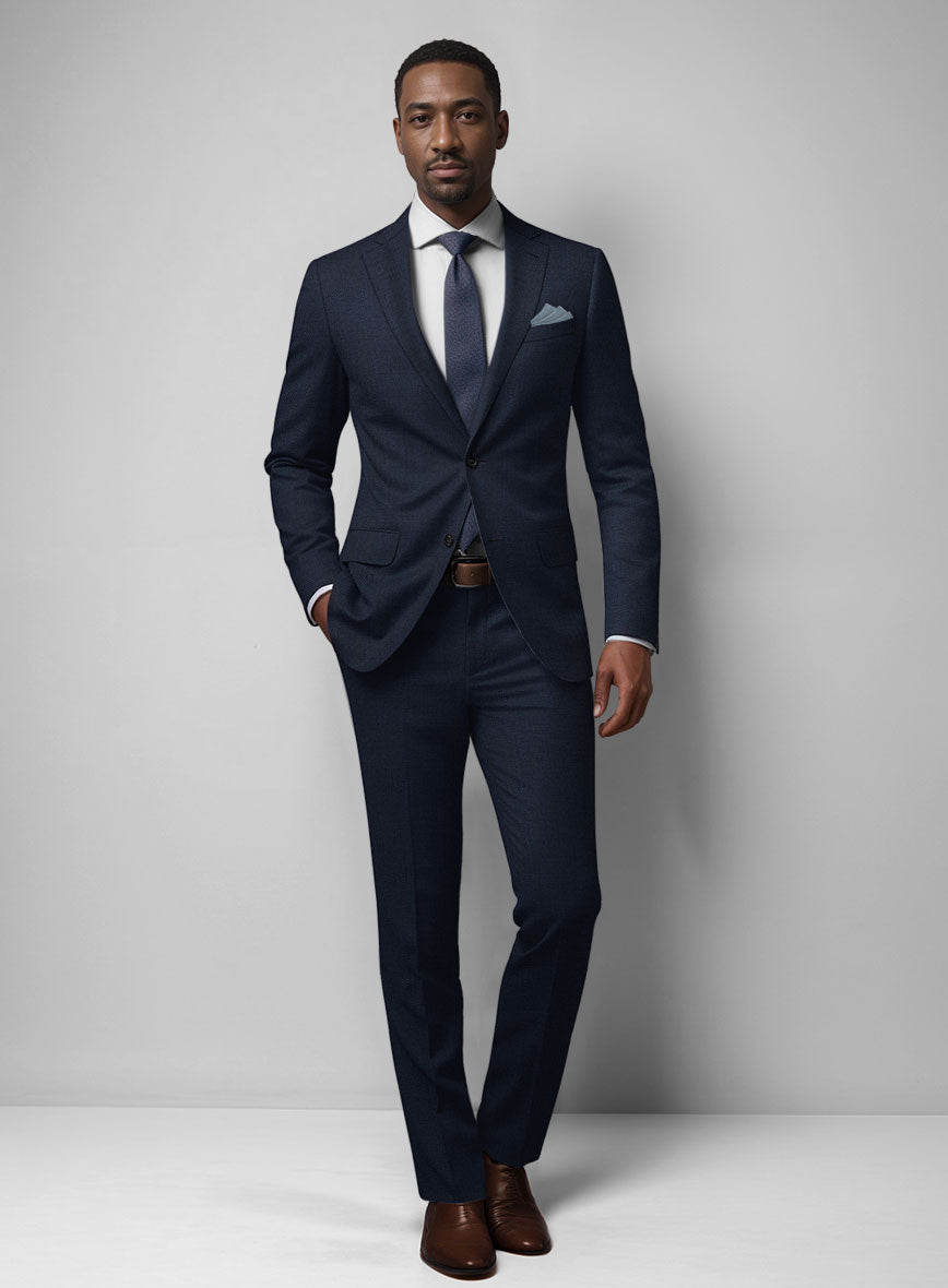 Birdseye Wool Blue Suit - StudioSuits