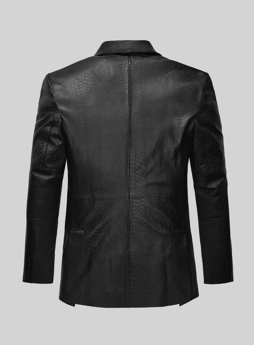 Black Python Catwalk Leather Blazer # 2 - StudioSuits
