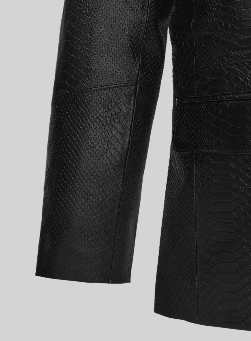 Black Python Catwalk Leather Blazer # 2 - StudioSuits